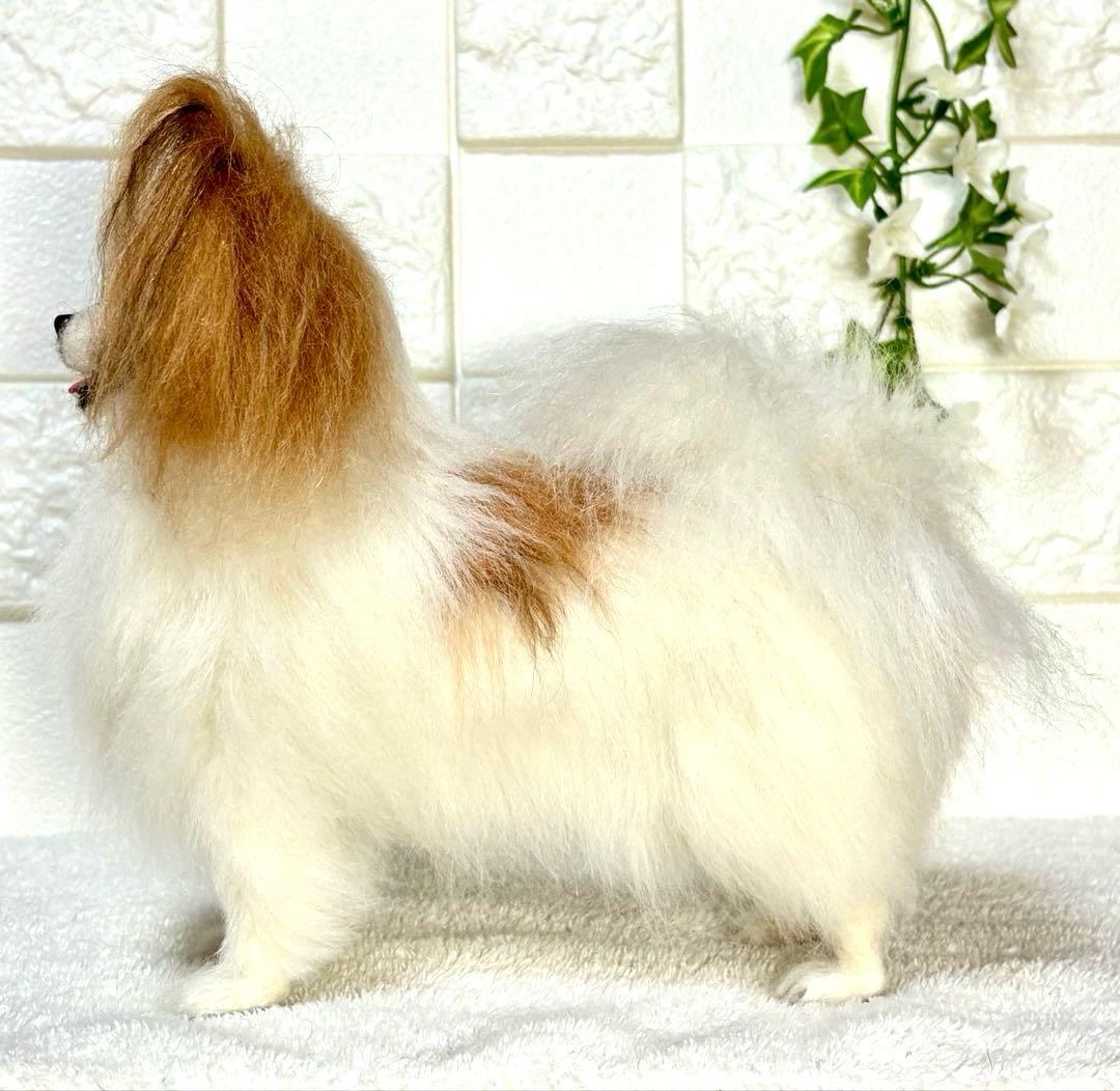 羊毛フェルト ハンドメイド 犬【パピヨン】ぬいぐるみ リアル