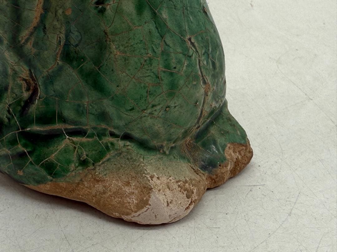 中国 緑釉胡人俑 漢緑釉 高さ約12.6cm 送料込み