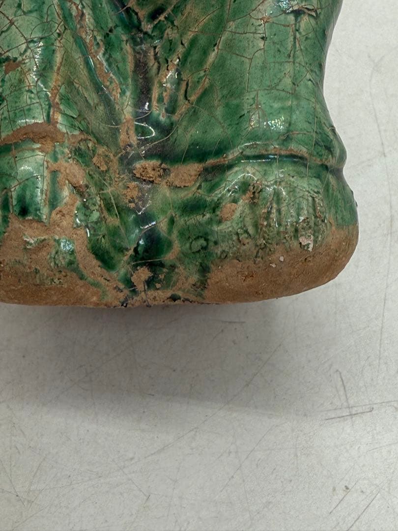 中国 緑釉胡人俑 漢緑釉 高さ約12.6cm 送料込み