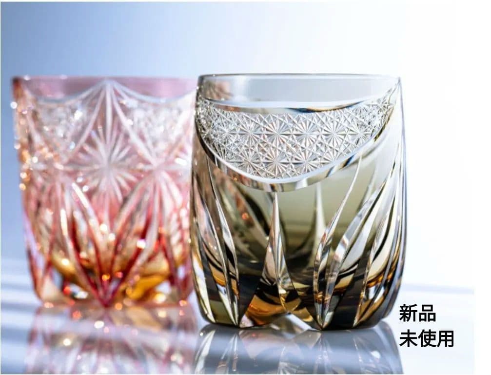 江戸切子 伝統工芸士 根本達也 KAGAMI虎ノ舞 重ね色目 アンバー ブラック