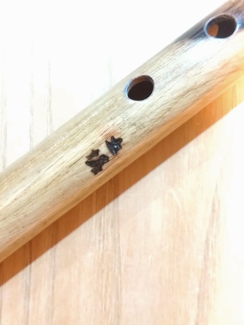 ハンドメイド品】黒柿 笛 横笛 和楽器 6本調子 ドレミ調 一点物 未使用
