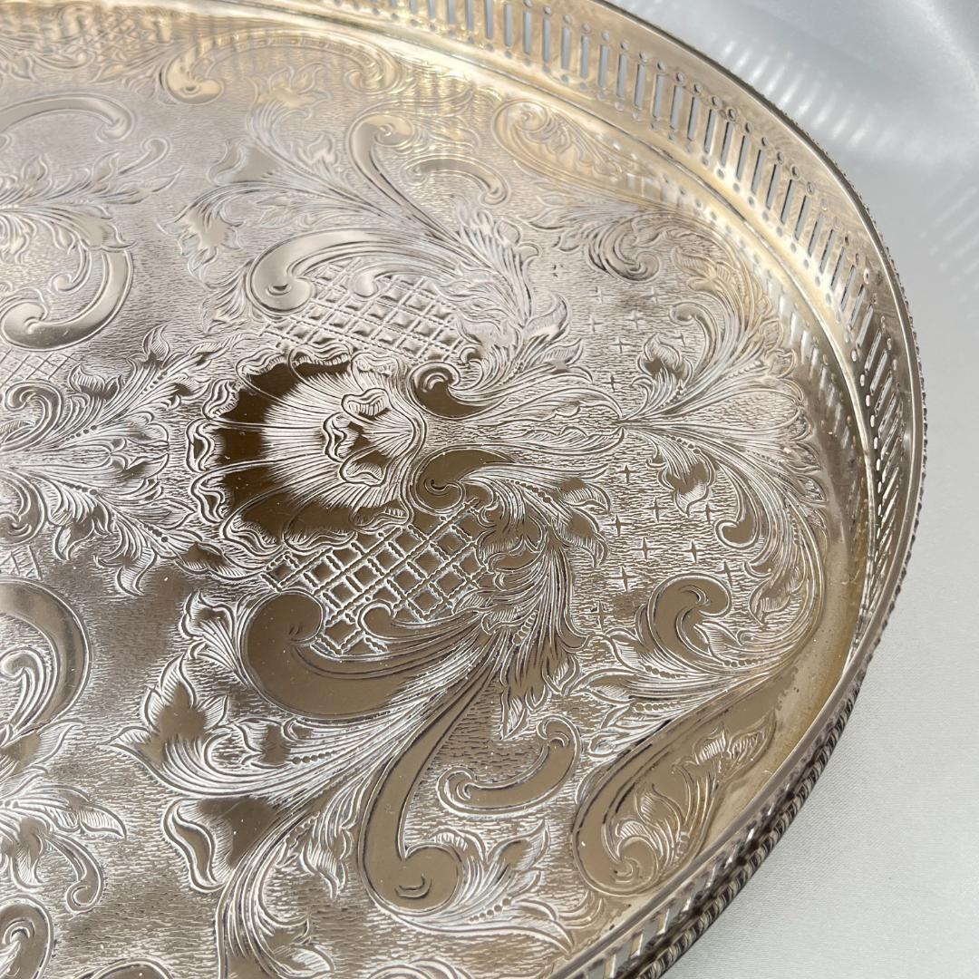 【英国】 ギャラリートレー オーバル型 45cm クロウフット