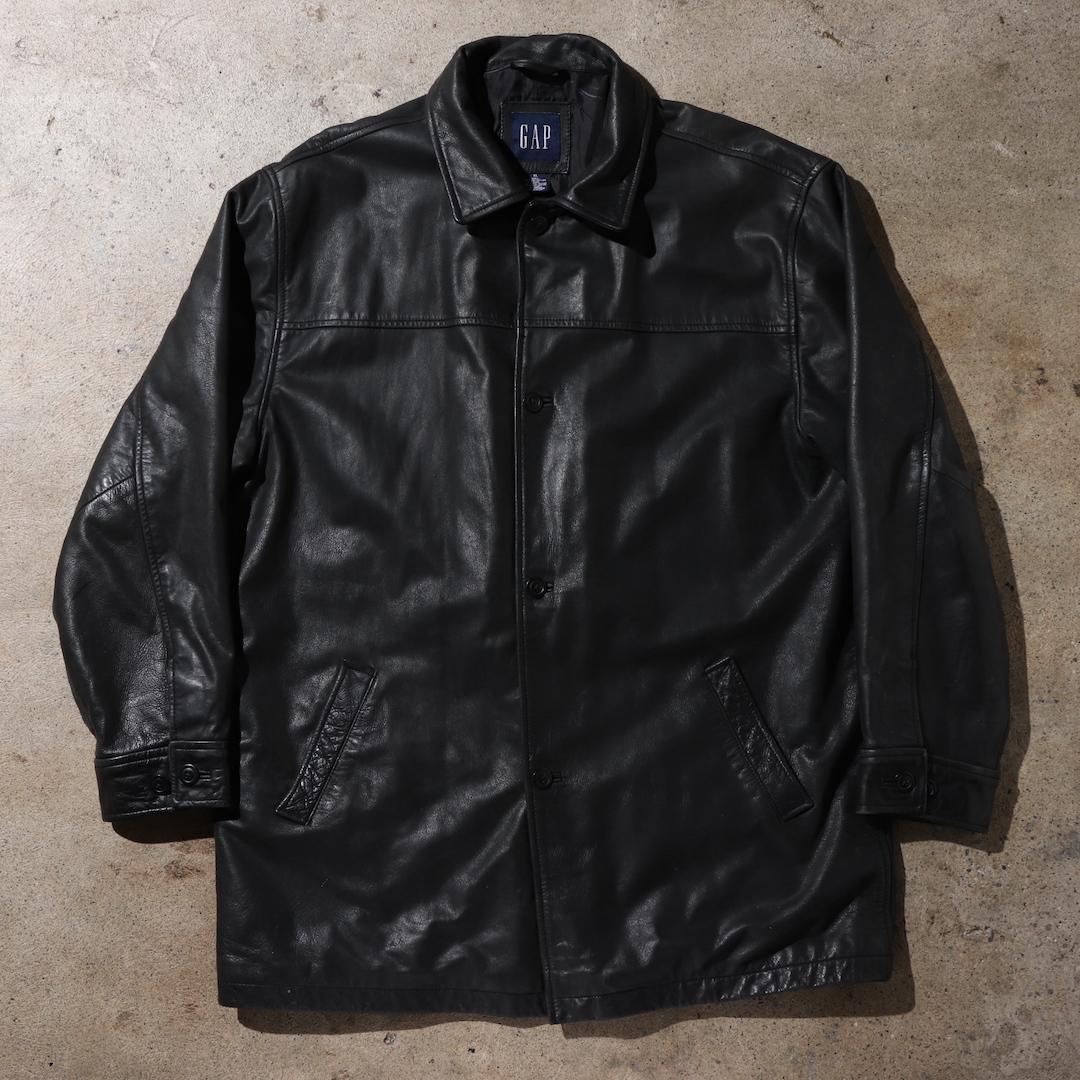 OLD GAP XL レザー カーコートオールドギャップ 黒 本革 ブラック OLD