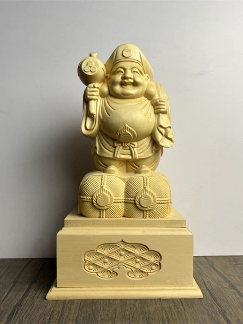 置物 開運 仏像 七福神 高級天然木彫り 観音様 工芸品 極細工 美術品 風水