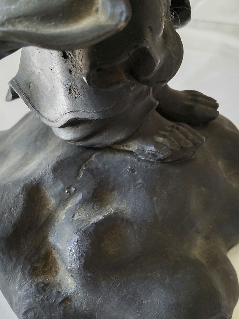 江戸時代、青銅製、銀象嵌出山釈迦像。