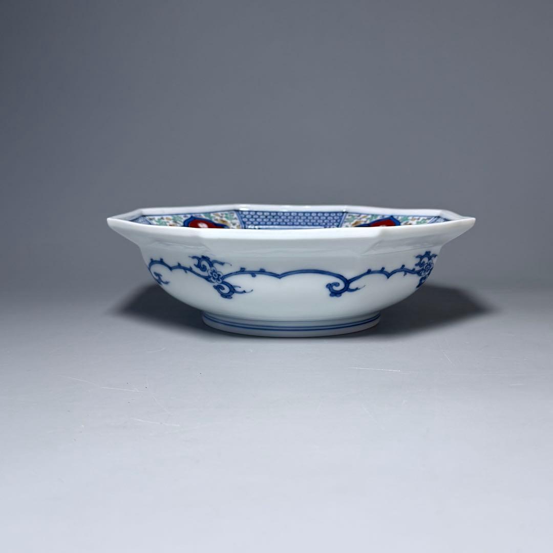 十二代 酒井田柿右衛門 菓子鉢 八角浅小 染錦松竹梅