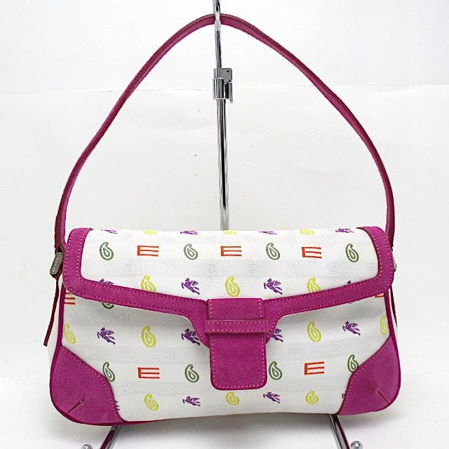 チ*コ様 エトロ ETRO ハンドバッグ ジャガード ピンクパープル 美品