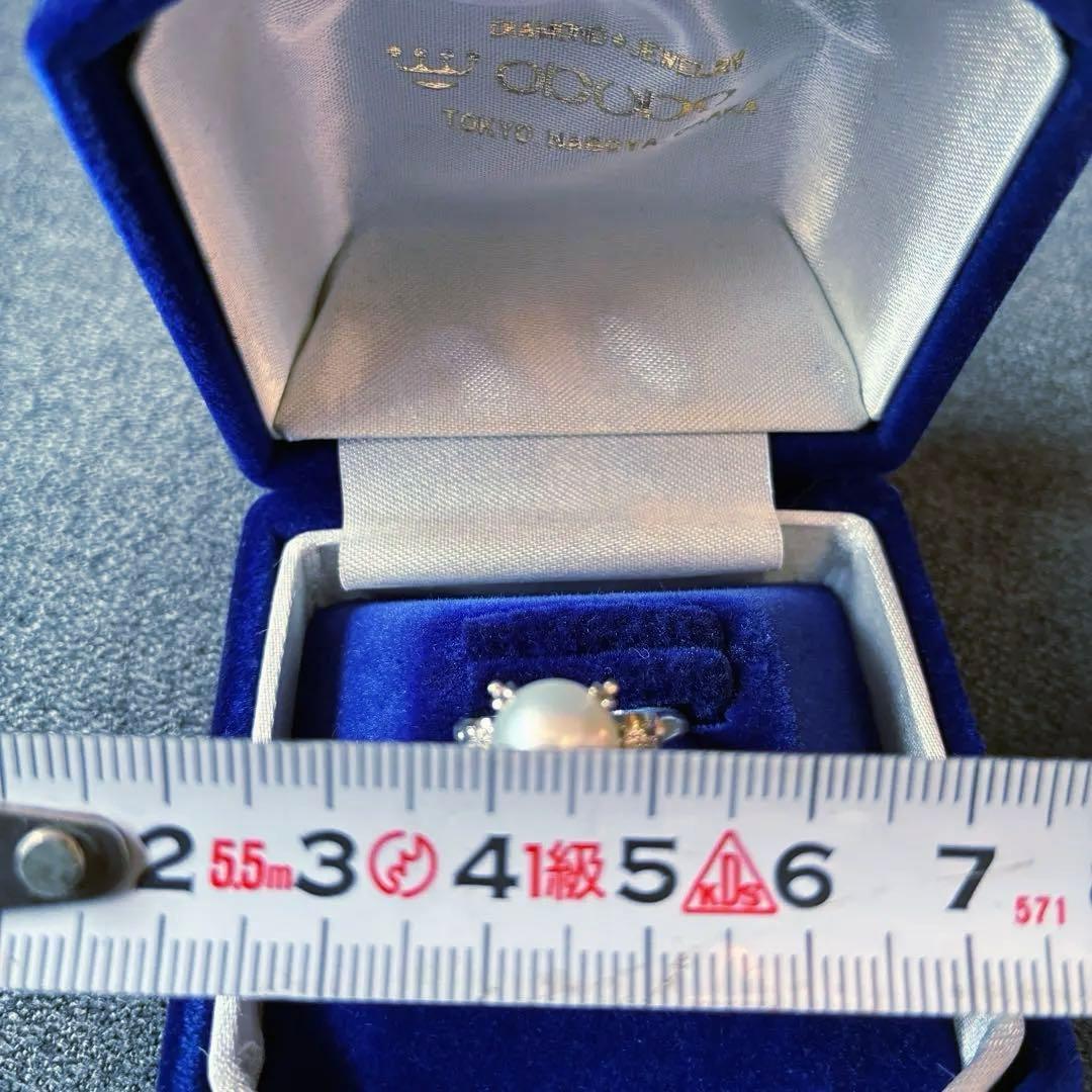 Pt900 パール 真珠 ダイヤモンド リング 指輪 9号 生前整理 プラチナ