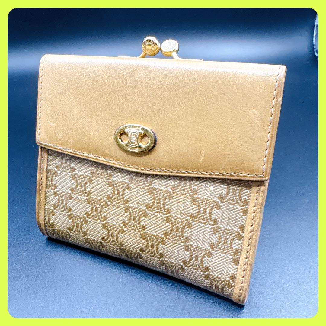 セリーヌ CELINE がま口 トリオンフ 折り財布 マカダム柄 ✧ - メルカリ