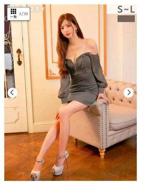 【️完売品】dazzy ナイトドレス キャバドレス グレー Ssize