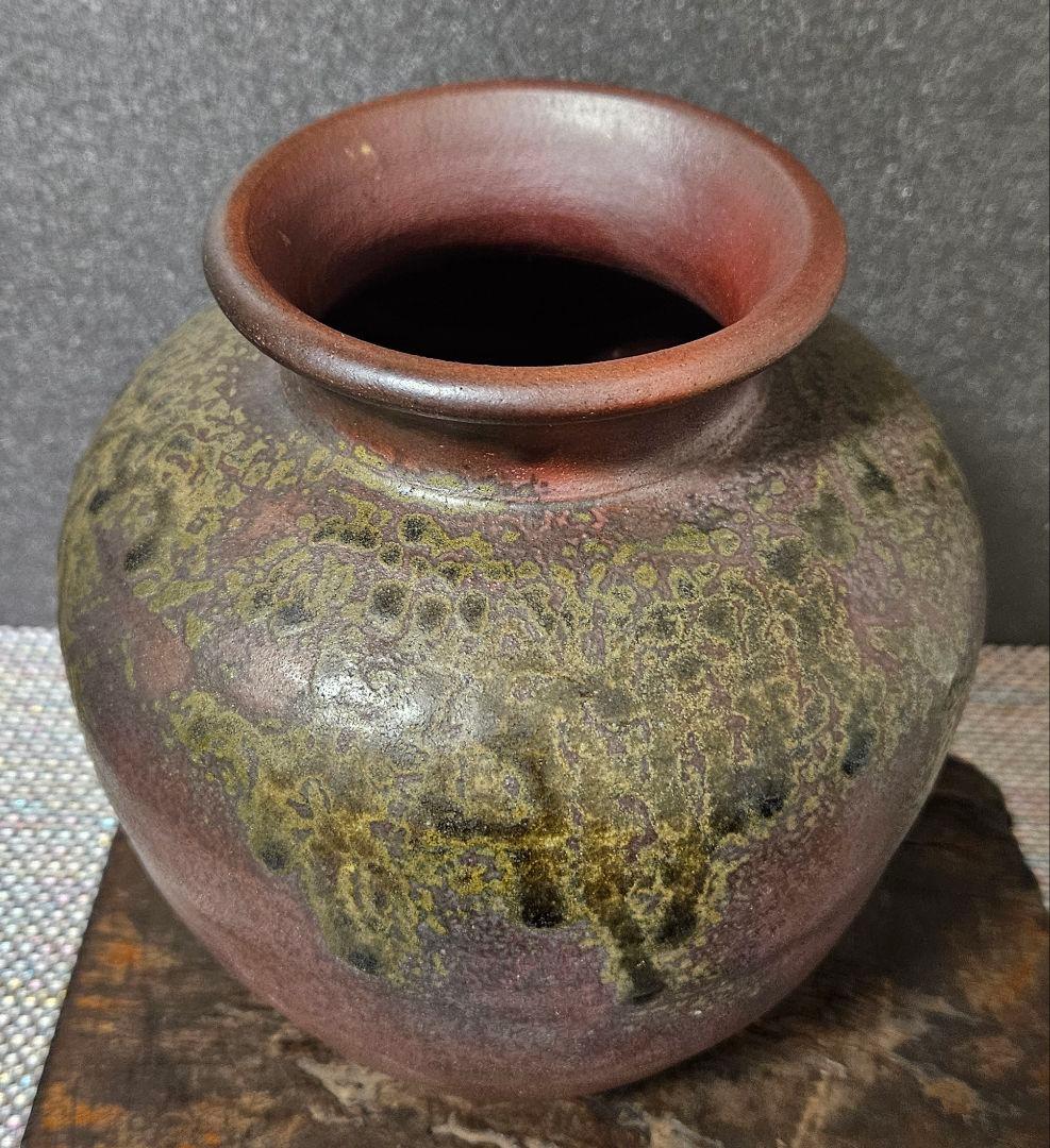 丹波焼 市野陶山 作 壺 種壺 花入れ 茶道具 茶器 花器 高さ 約20.1cm
