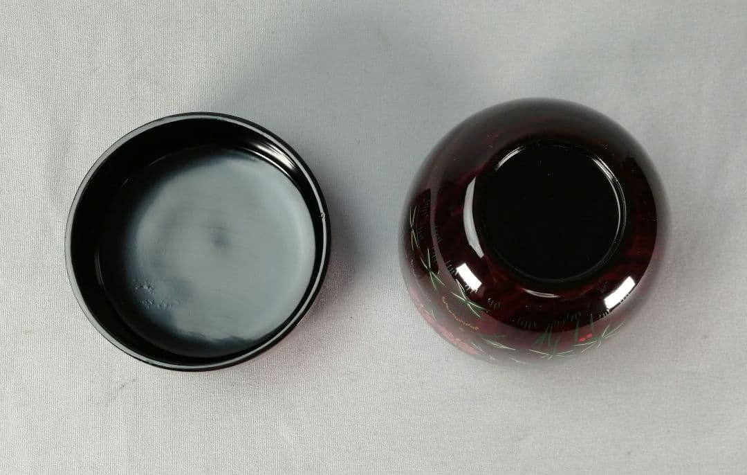 茶事具】一峰作 即中斎好色絵秋草蒔絵溜大棗 棗298