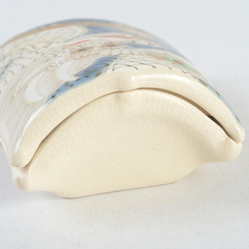 茶道具　萬古焼　加賀瑞山造　干支絵　辰　凧香合　共箱　V　9658