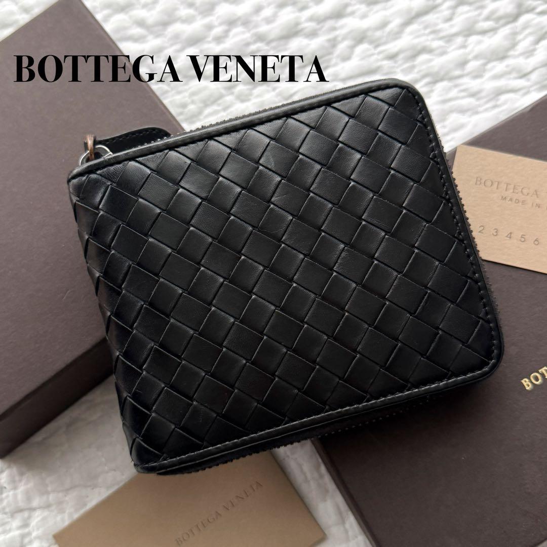 BOTTEGA VENETA イントレチャート ラウンドファスナー二つ折り財布