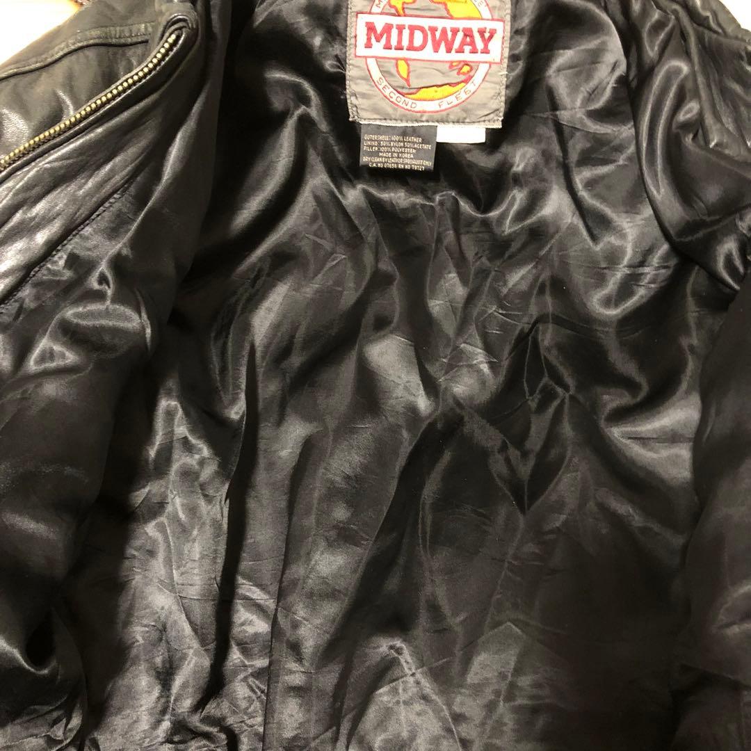 深水光太着用似❗️短丈 MIDWAY A-2 牛革 フライトジャケット 黒S