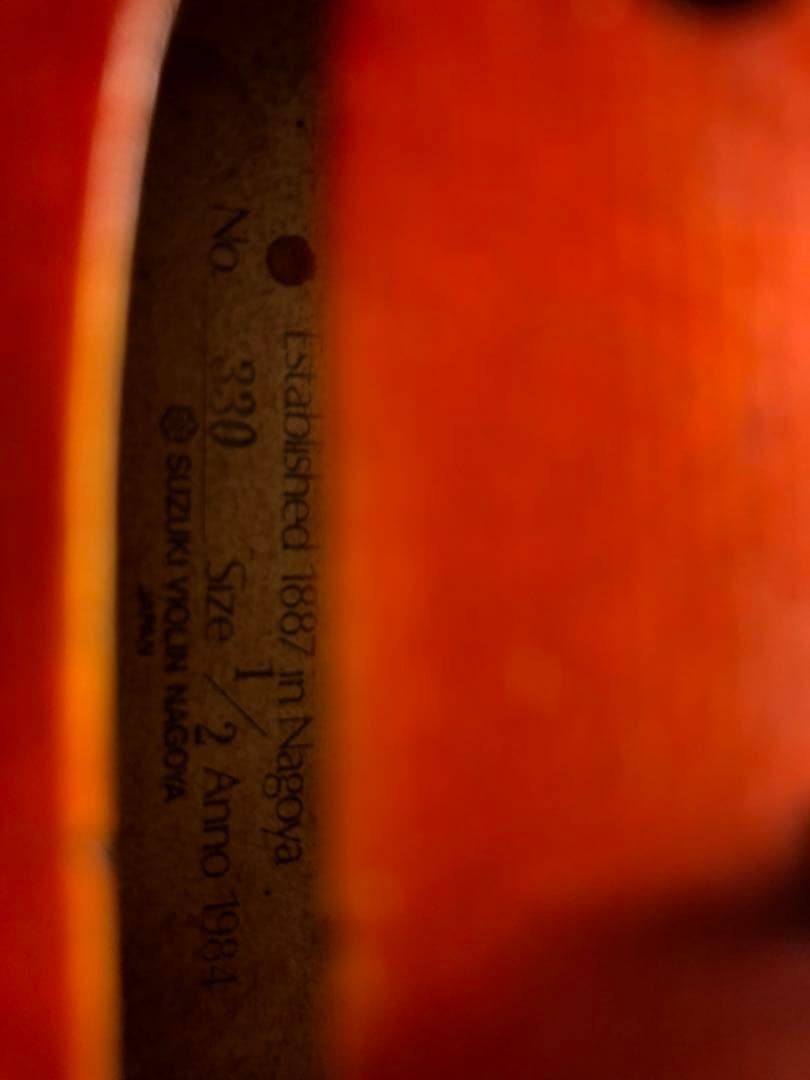 駒&魂柱調整済】Suzuki分数バイオリンNo330 1/2 1984 SUZUKI No.330