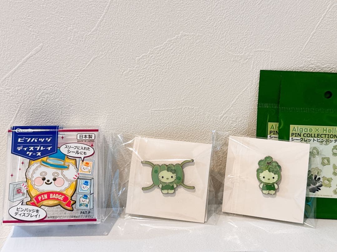 日本館限定　ピンバッジ　万博　カサノリ　トゲイカダモ　ケース付き　藻キティ　藻類