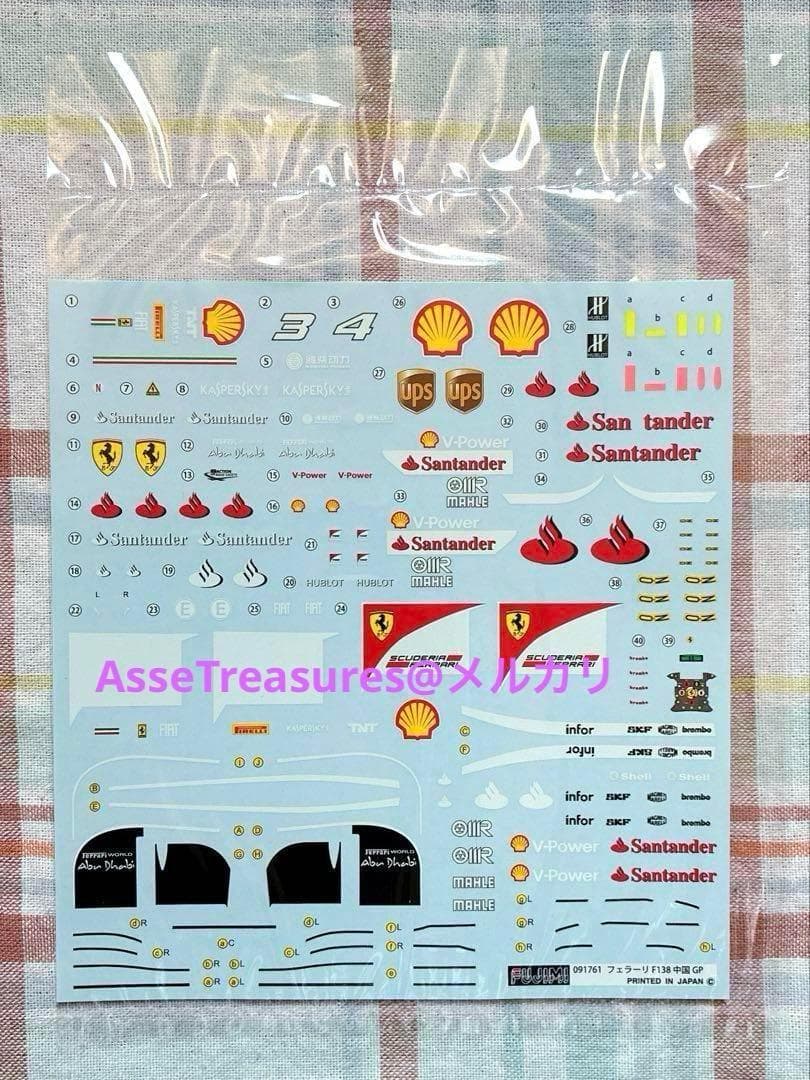 フジミ 1/20 フェラーリF138 中国GP仕様 フェルナンド・アロンソ