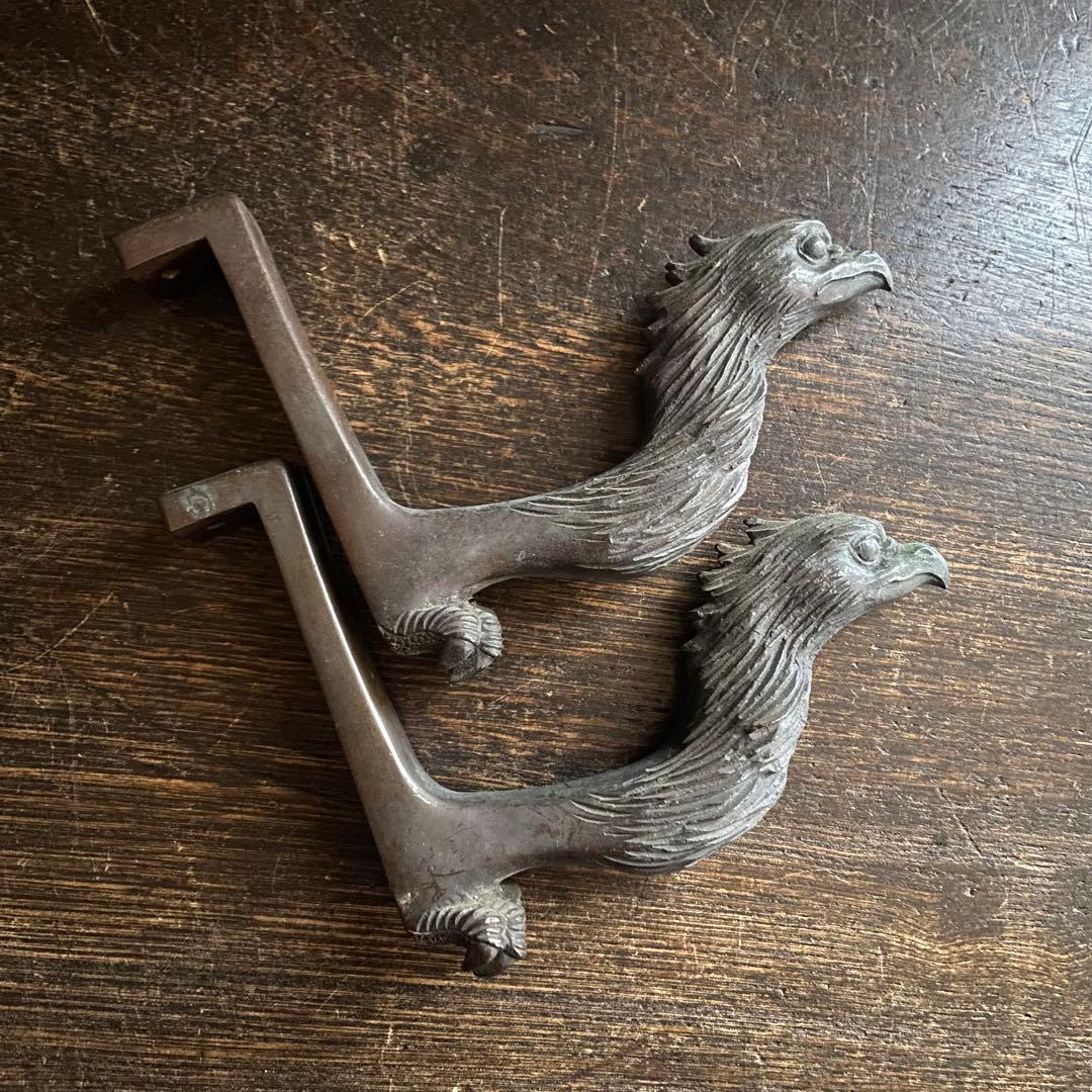 骨董亀文堂鴨居掛けかもい長押なげしフック一対