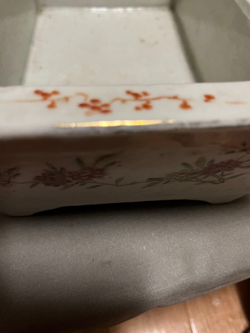 超希少　アンティーク水盤　中国骨董　陶芸長方花器　生花