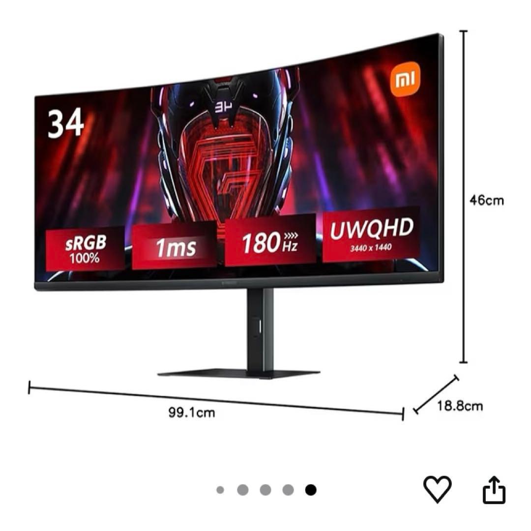 Xiaomi 曲面 ゲーミングモニター G34WQi 34インチ 新品購入 - メルカリ