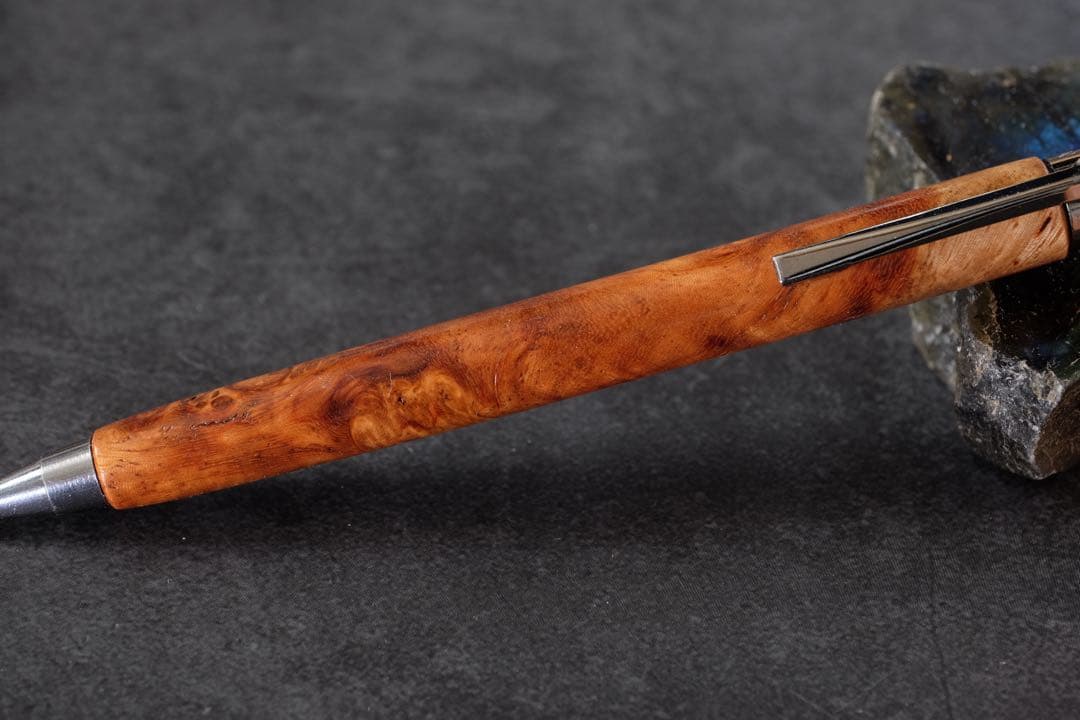 PG5木軸カスタム0222 高村杢工房 製図用シャープペンシル 花梨瘤紅白