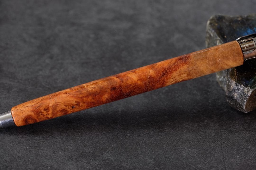 PG5木軸カスタム0222 高村杢工房 製図用シャープペンシル 花梨瘤紅白