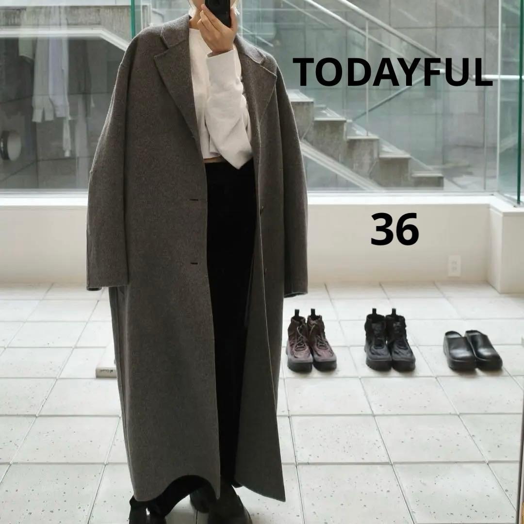 todayful ウールオーバーコート 36 チャコールグレー - メルカリ
