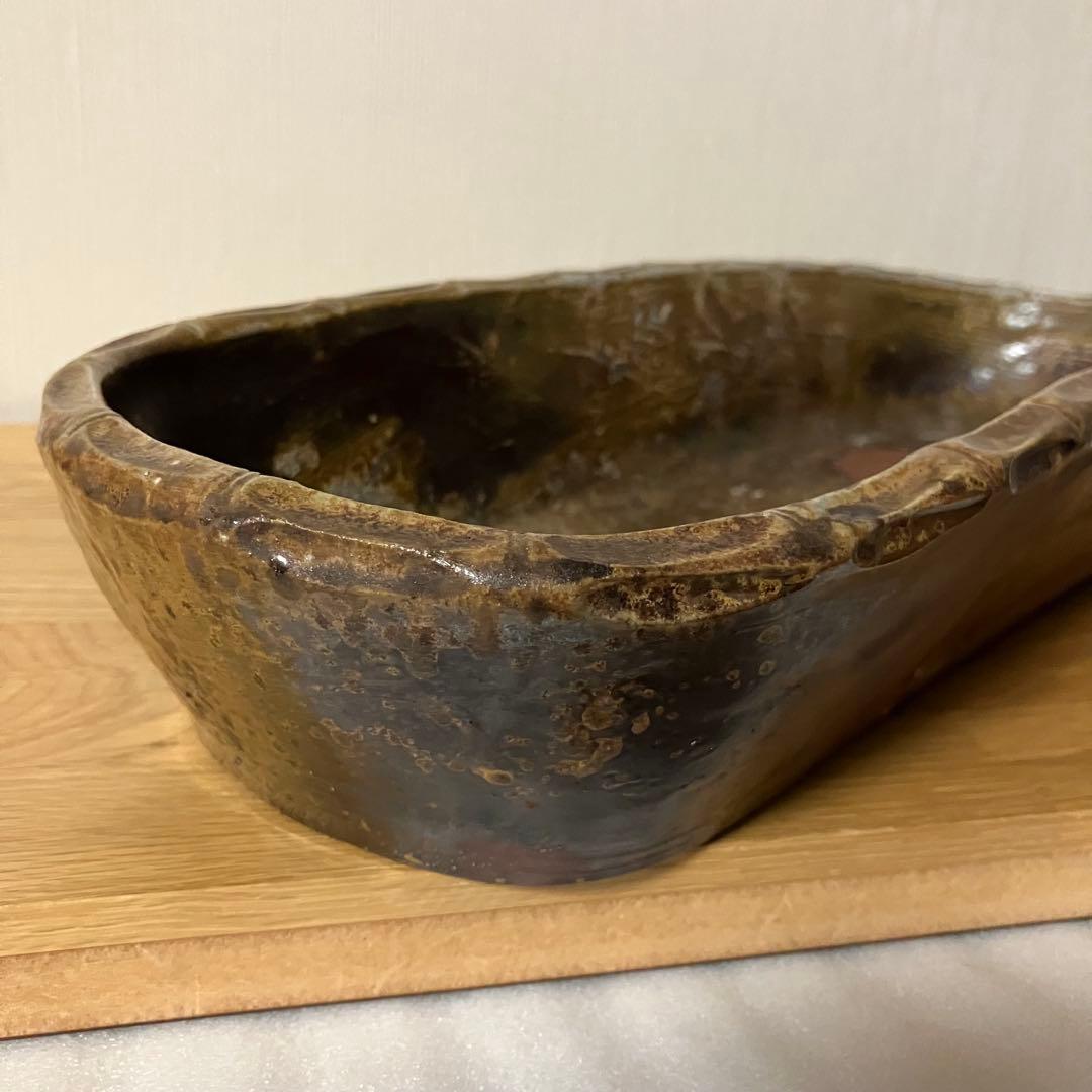 備前焼 原田陶月造 水盤 皿 鉢 ※