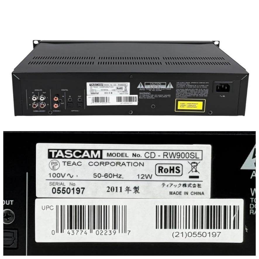 ◆CD再生履歴0時間◆TASCAM CDレコーダー業務用 CD-RW900SL