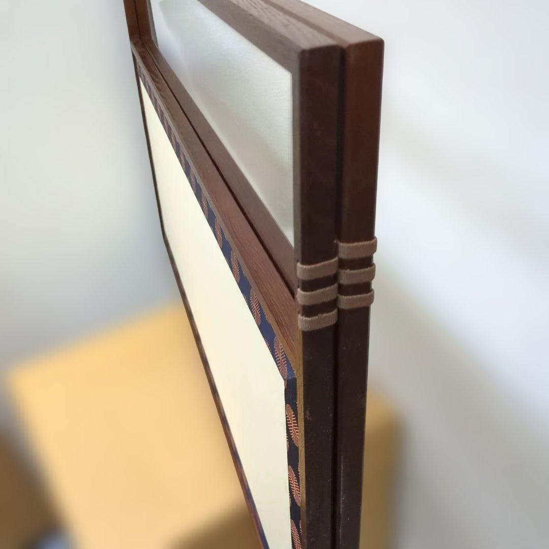 風炉先屏風 唐松 両面開き 白地 茶道具 屏風 衝立 紙箱