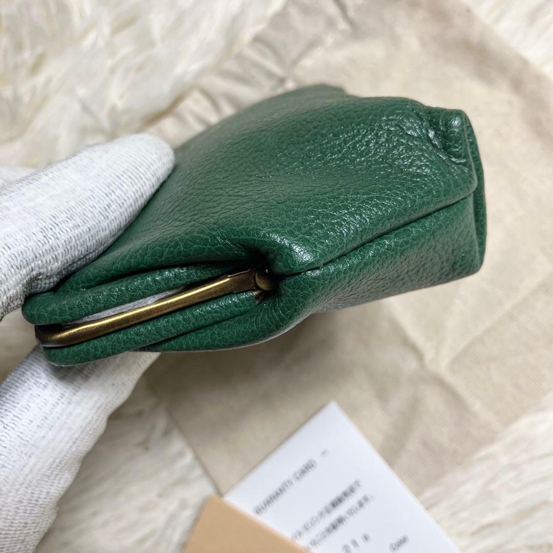 【未使用級】イルビゾンテ＊がま口 ケース レザーグリーン