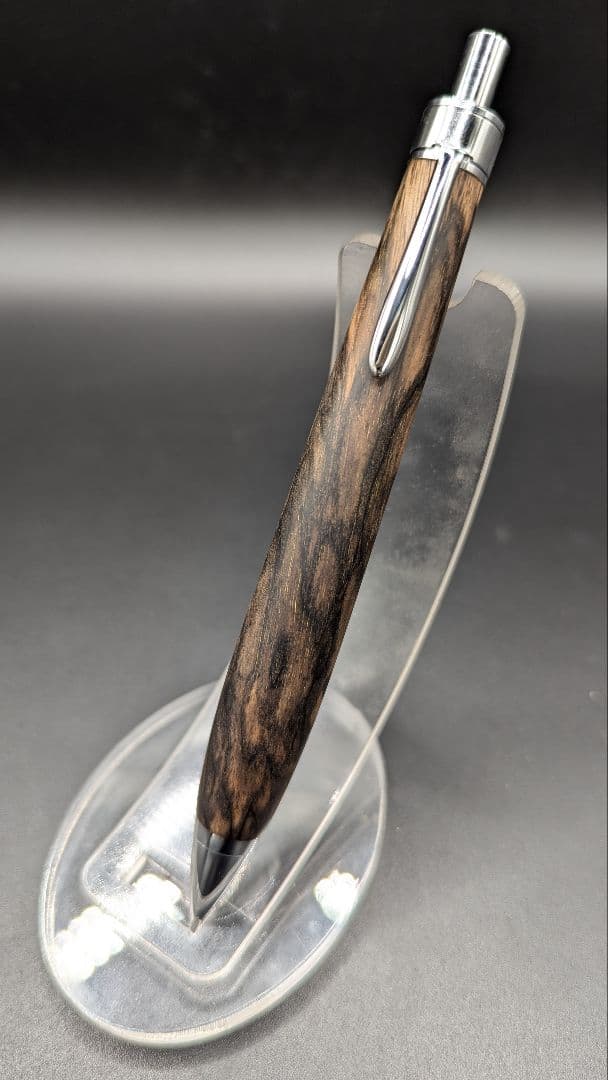 236ペン工房翌檜 極上 黒柿孔雀杢 木軸シャーペン 木軸ボールペン