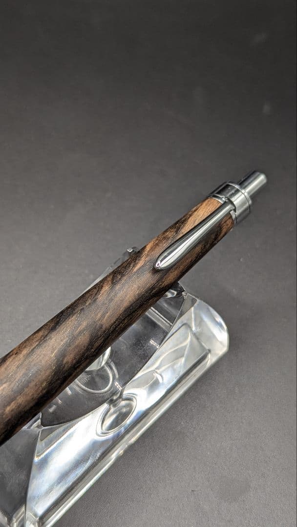 236ペン工房翌檜 極上 黒柿孔雀杢 木軸シャーペン 木軸ボールペン