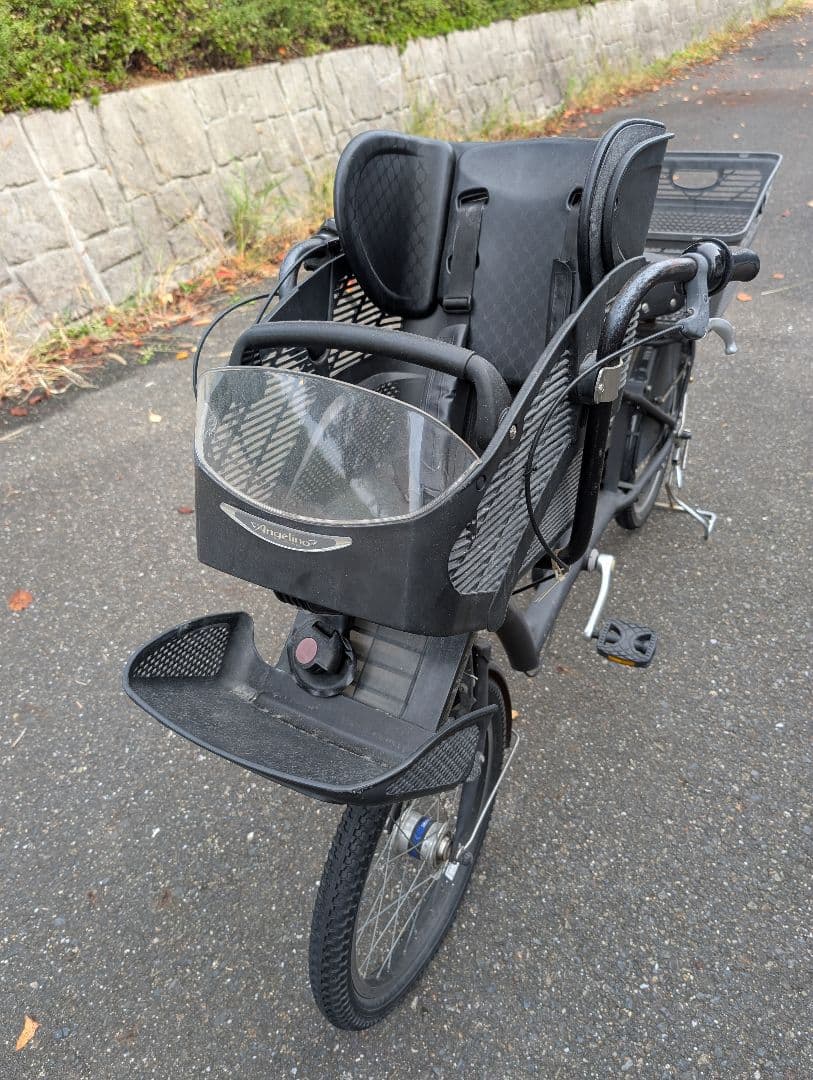 引取限定】非電動シティサイクル チャイルドシート付 黒 ママチャリ 変速付