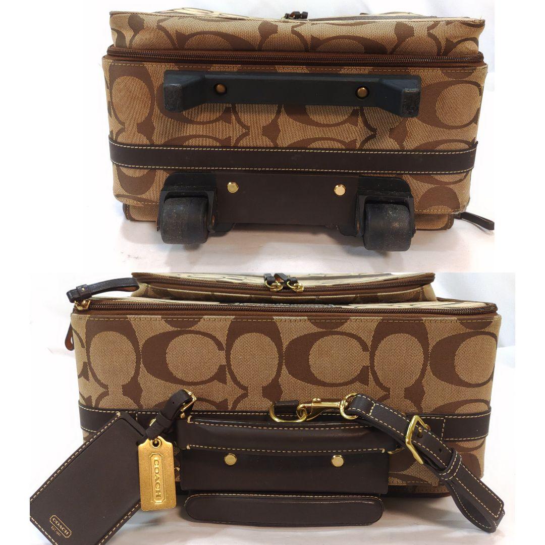 コーチ キャリーケース 旅行鞄 キャンバス×レザー シグネチャー