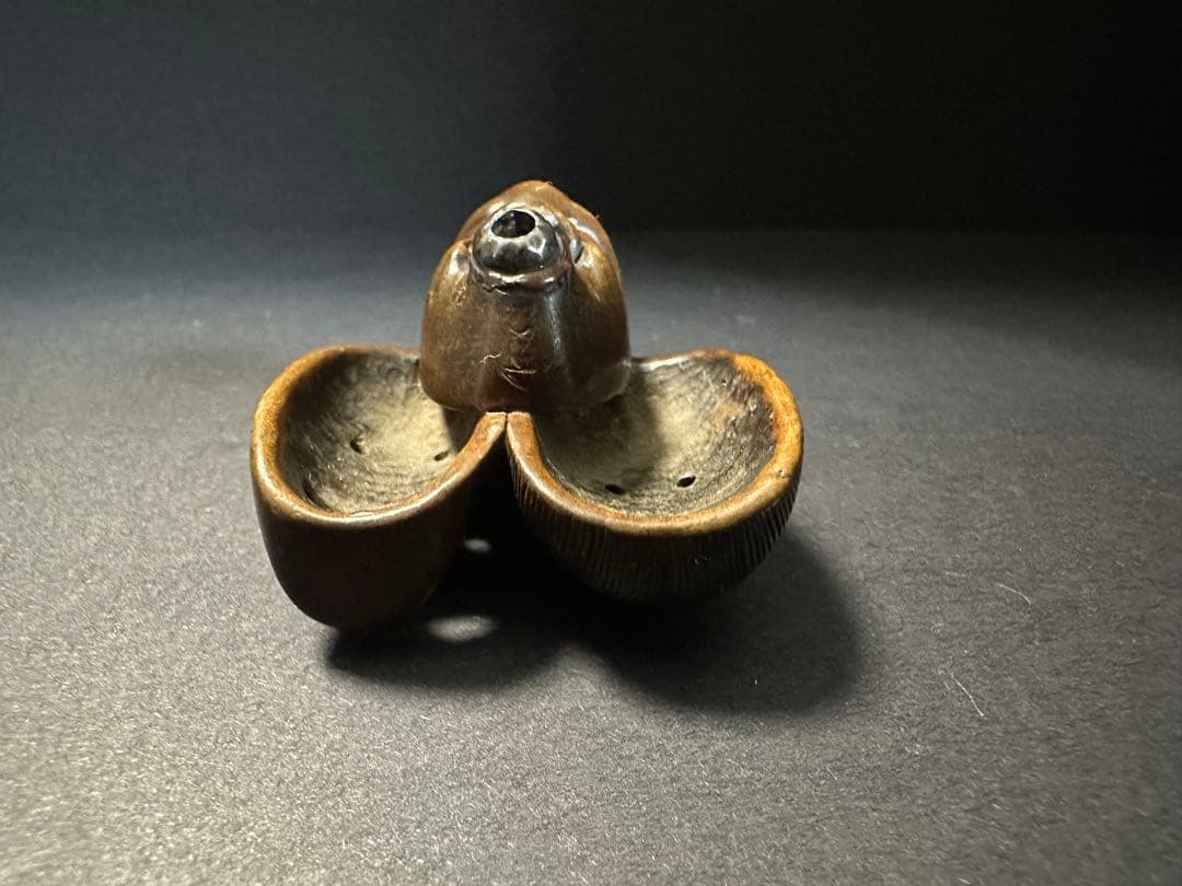 根付(netsuke)】3面の顔の根付 木製 江戸時代の通販はau PAY