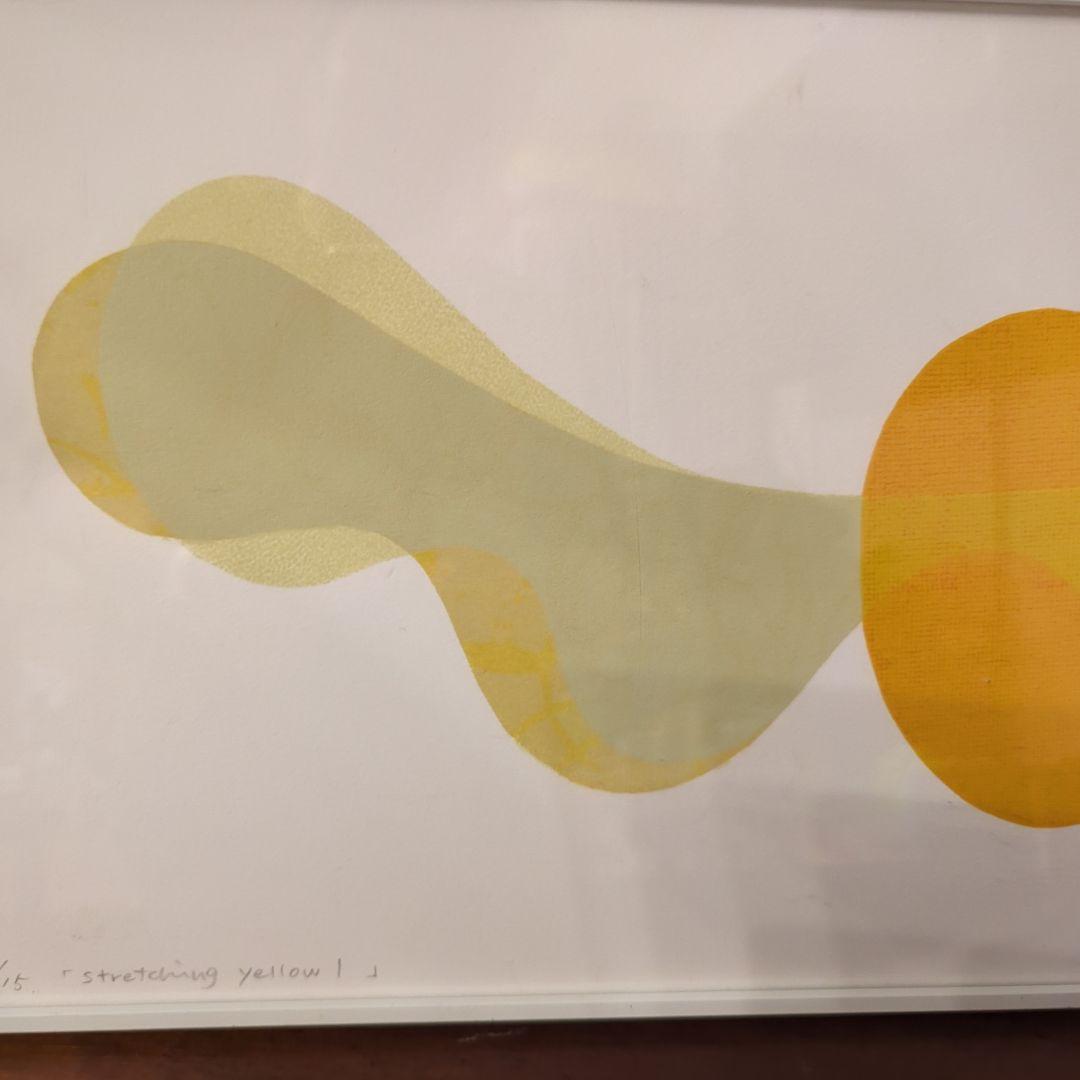 3/15 stretching yellow 1 絵画28✕74.5アート