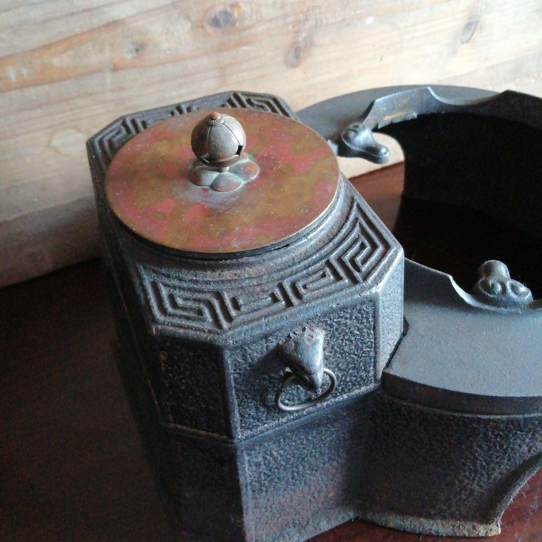 蓋付長火鉢鉄壺 29cm