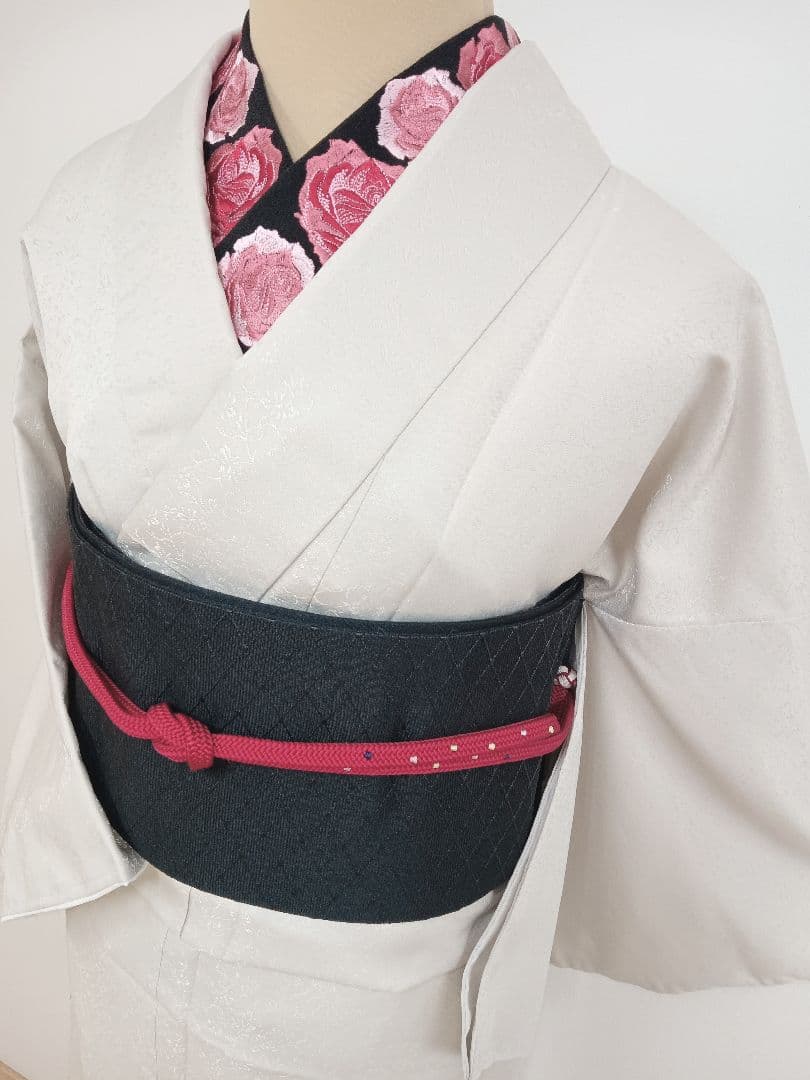 洗える色無地 単衣 Lサイズ 花唐草地模様 洗える色無地 花唐草