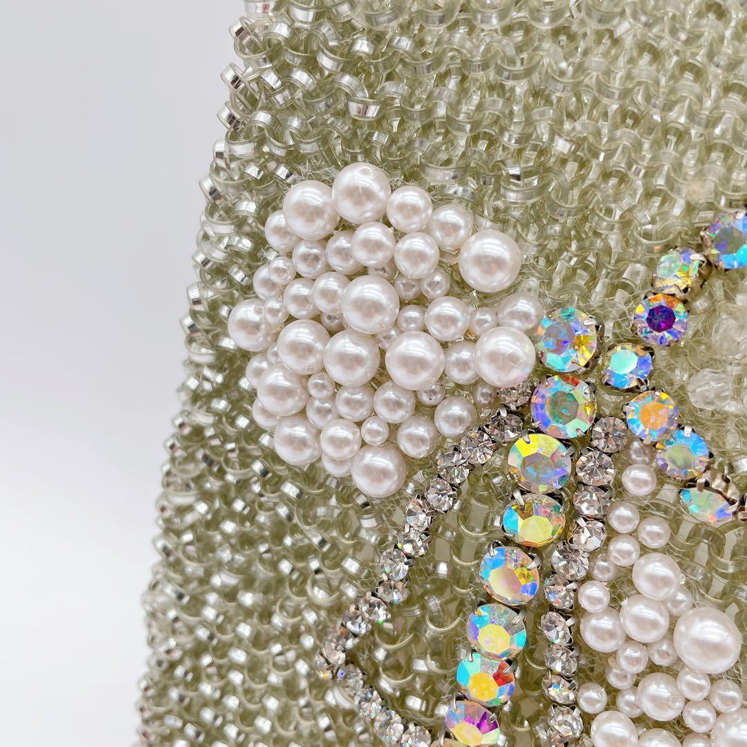 極美品✨【アンテプリマ】2wayワイヤーバッグ シルバーリボン ビジュー 保存袋