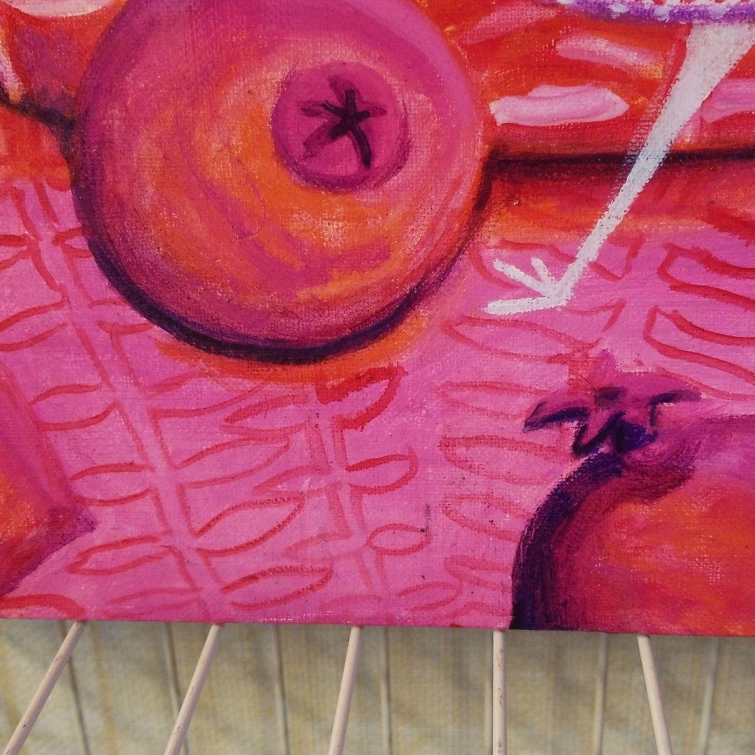 油絵 はち様専用 小鳥さんのかくれんぼ その2 見つけようとする鳥 油絵