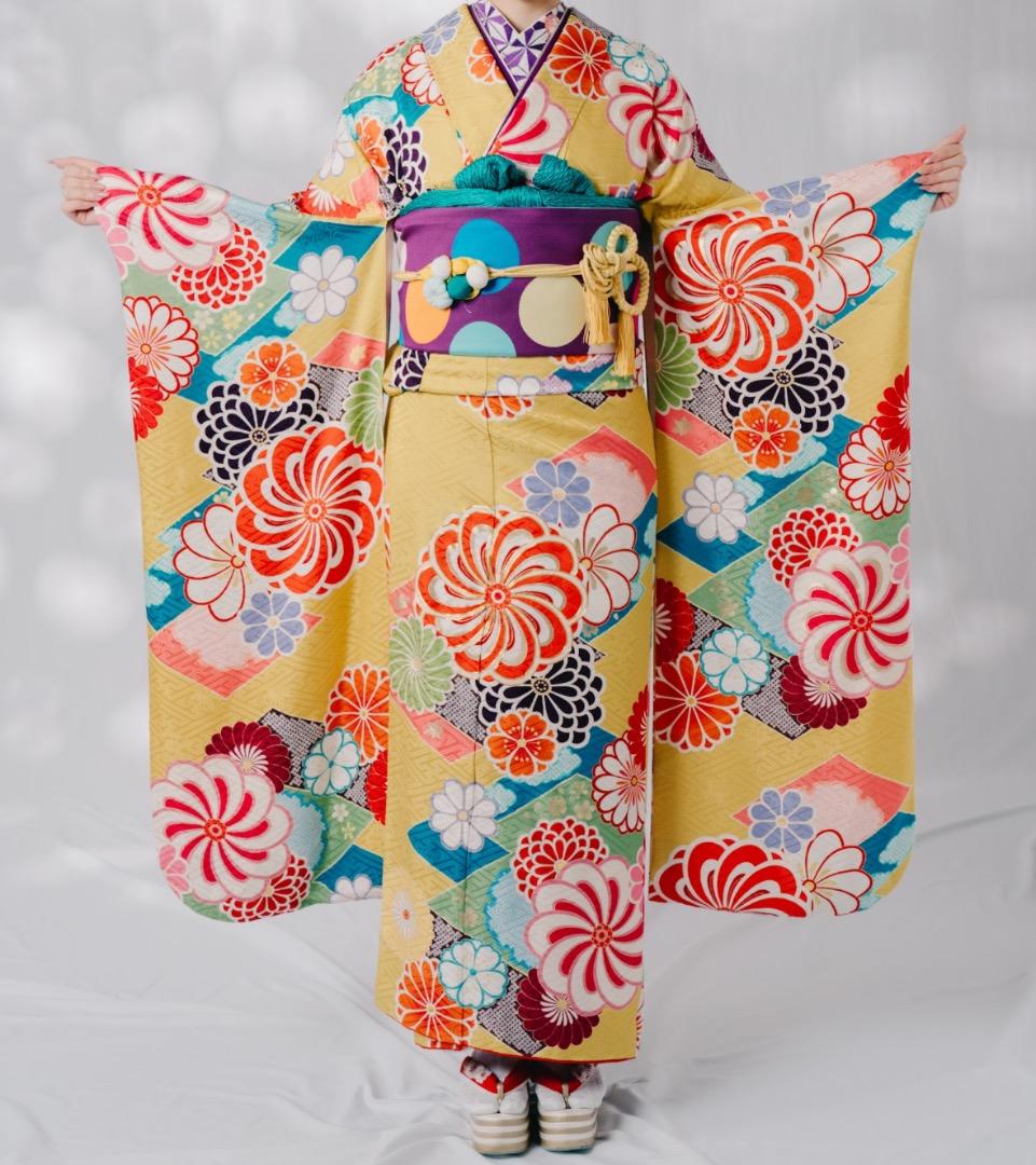 ≪美品≫正絹振袖9点フルセット【440】【160cm~170cmの方用】