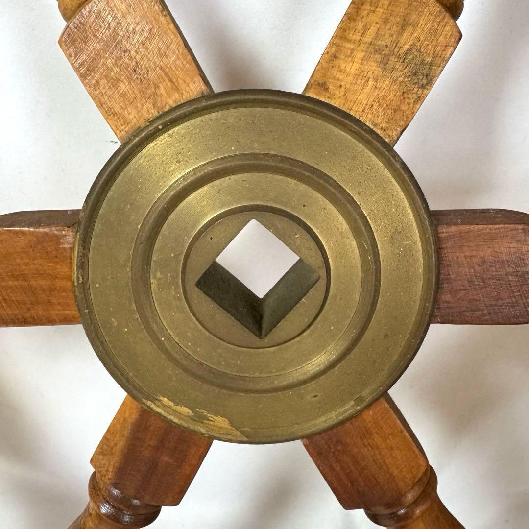 舵輪 木製 真鍮 直径74㎝