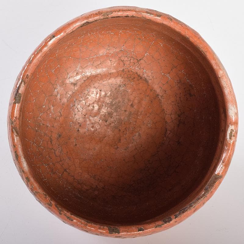 茶道具 楽吉左衛門 左入作 赤楽茶碗 九代 大樋長左衛門極め箱 V R7631