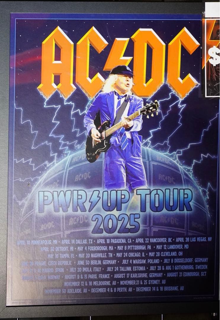 ACDC ツアー限定リトグラフ AC/DC ロック アイコンズ オン ツアー