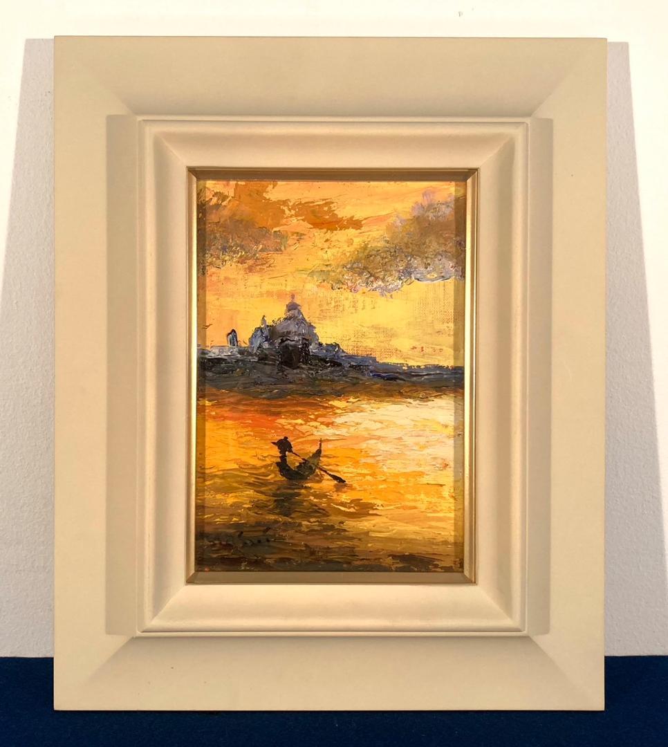 安井曾太郎／文化勲章受章「夕日に海」油彩 額装 絵画 安井曾太郎