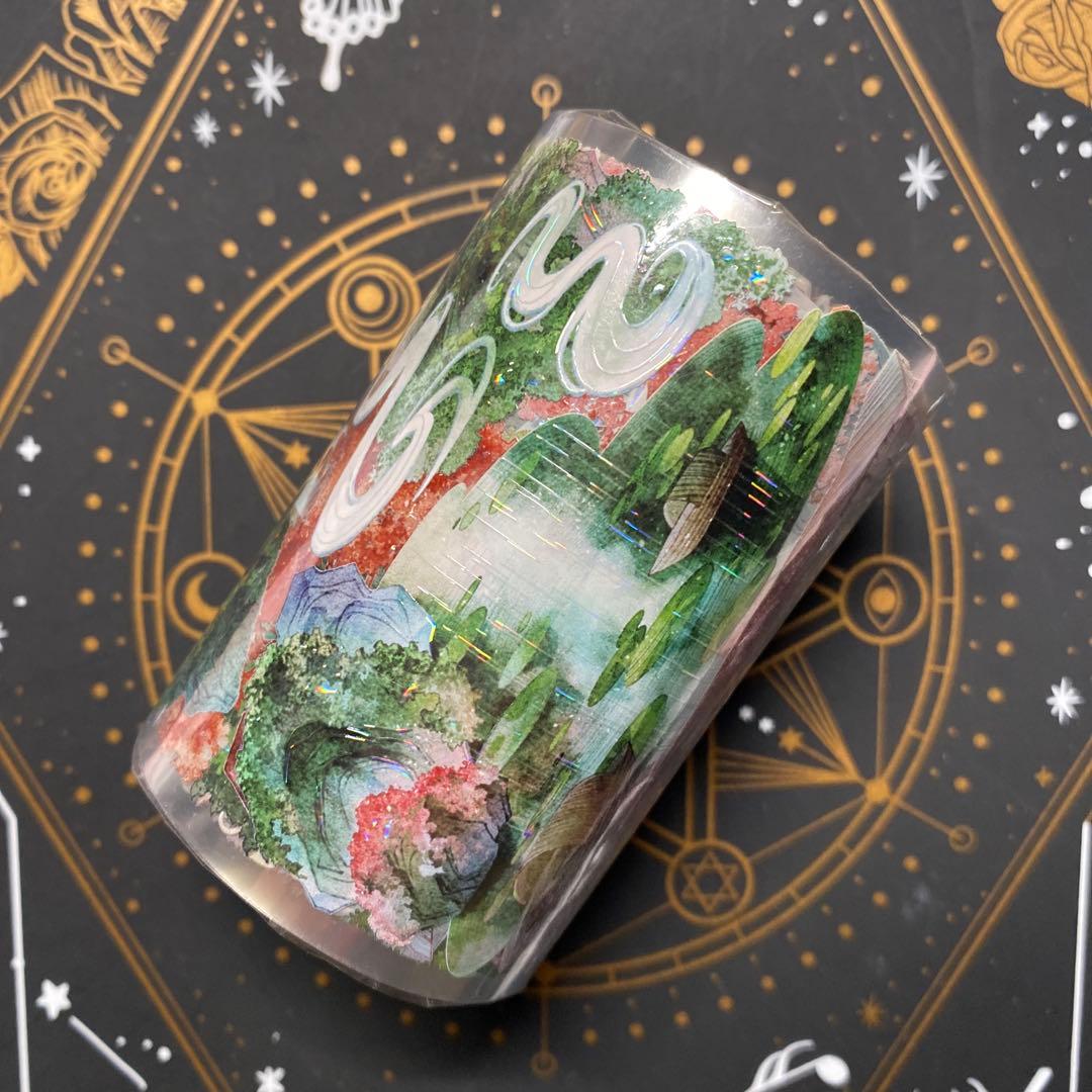 W】海外 10m巻 貝殻光/PETマスキングテープ 人物系/装飾系/背景系