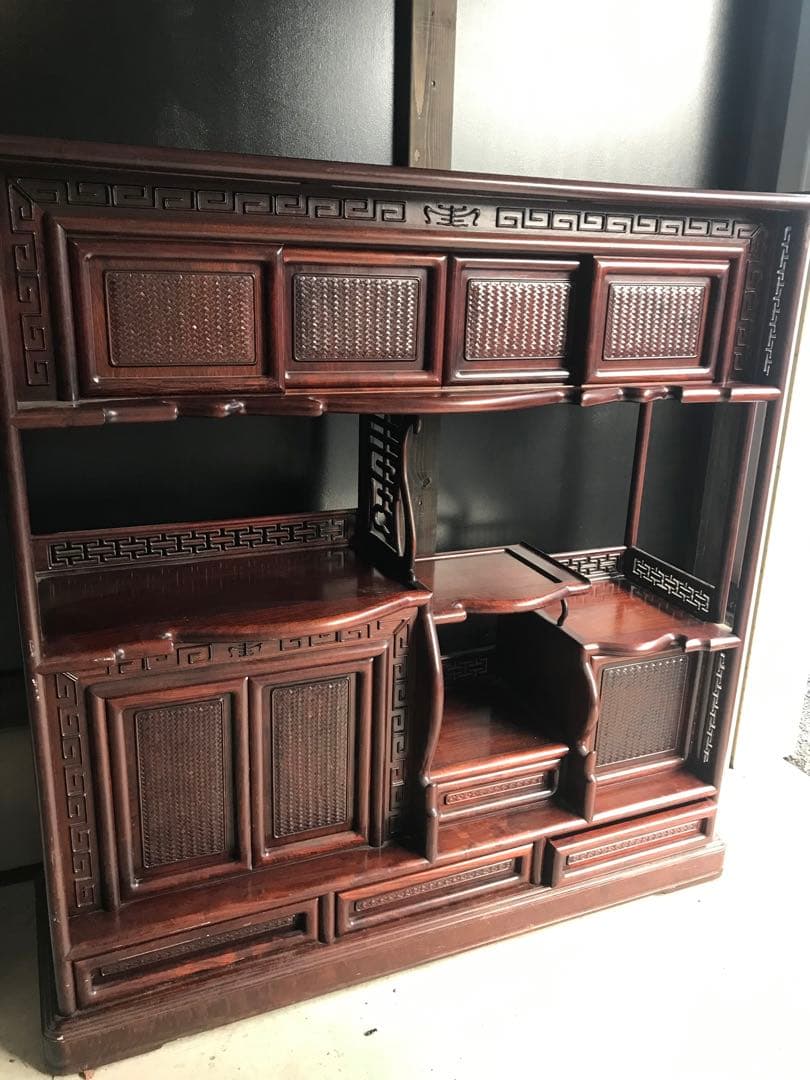 茶棚 アンティーク家具 唐木 花梨 紫檀 収納棚 中国家具 古美術品