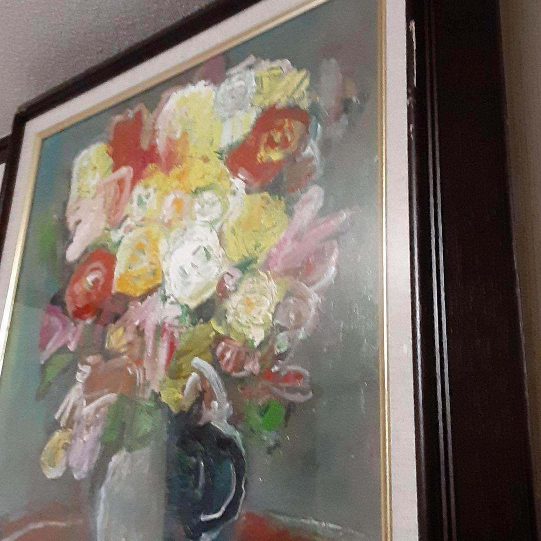 ❤大澤 扶二子 絵画(❁ᴗ͈ˬᴗ͈)薔薇油彩F８号